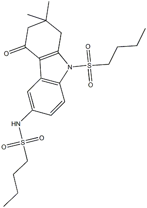 N-[9-(butylsulfonyl)-2,2-dimethyl-4-oxo-2,3,4,9-tetrahydro-1H-carbazol-6-yl]-1-butanesulfonamide|