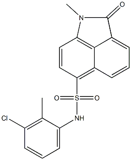 N-(3-chloro-2-methylphenyl)-1-methyl-2-oxo-1,2-dihydrobenzo[cd]indole-6-sulfonamide Struktur