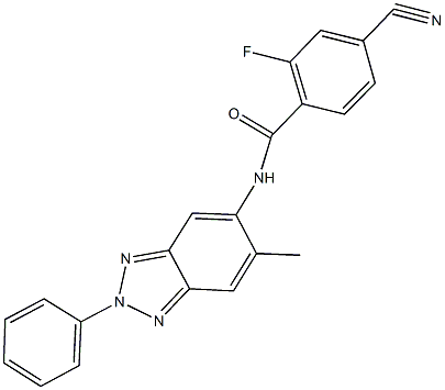 4-cyano-2-fluoro-N-(6-methyl-2-phenyl-2H-1,2,3-benzotriazol-5-yl)benzamide|