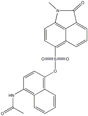4-(acetylamino)-1-naphthyl 1-methyl-2-oxo-1,2-dihydrobenzo[cd]indole-6-sulfonate 结构式