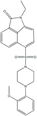 1-ethyl-6-{[4-(2-methoxyphenyl)-1-piperazinyl]sulfonyl}benzo[cd]indol-2(1H)-one Struktur