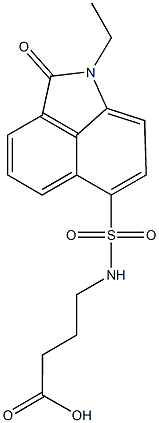 4-{[(1-ethyl-2-oxo-1,2-dihydrobenzo[cd]indol-6-yl)sulfonyl]amino}butanoic acid Struktur