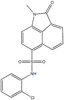 N-(2-chlorophenyl)-1-methyl-2-oxo-1,2-dihydrobenzo[cd]indole-6-sulfonamide 结构式