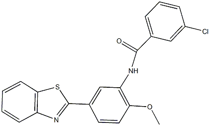 N-[5-(1,3-benzothiazol-2-yl)-2-methoxyphenyl]-3-chlorobenzamide Struktur