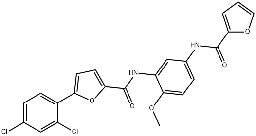 5-(2,4-dichlorophenyl)-N-[5-(2-furoylamino)-2-methoxyphenyl]-2-furamide Structure