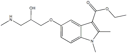 ethyl 5-[2-hydroxy-3-(methylamino)propoxy]-1,2-dimethyl-1H-indole-3-carboxylate Struktur