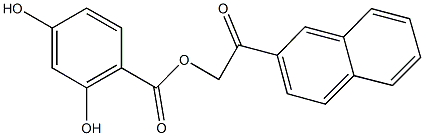 2-(2-naphthyl)-2-oxoethyl 2,4-dihydroxybenzoate Struktur