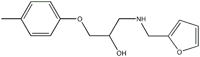 1-[(2-furylmethyl)amino]-3-(4-methylphenoxy)-2-propanol 化学構造式