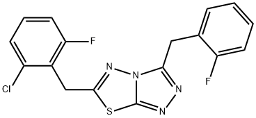 6-(2-chloro-6-fluorobenzyl)-3-(2-fluorobenzyl)[1,2,4]triazolo[3,4-b][1,3,4]thiadiazole,923550-44-1,结构式