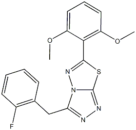 6-(2,6-dimethoxyphenyl)-3-(2-fluorobenzyl)[1,2,4]triazolo[3,4-b][1,3,4]thiadiazole 结构式