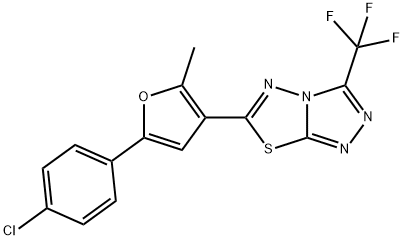 6-[5-(4-chlorophenyl)-2-methyl-3-furyl]-3-(trifluoromethyl)[1,2,4]triazolo[3,4-b][1,3,4]thiadiazole 结构式