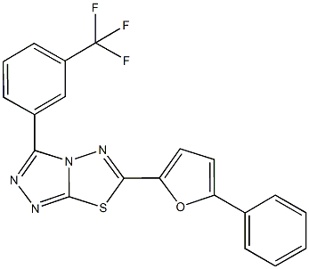 6-(5-phenyl-2-furyl)-3-[3-(trifluoromethyl)phenyl][1,2,4]triazolo[3,4-b][1,3,4]thiadiazole Struktur