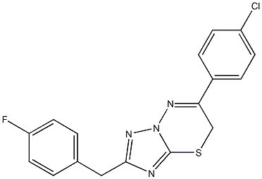 6-(4-chlorophenyl)-2-(4-fluorobenzyl)-7H-[1,2,4]triazolo[5,1-b][1,3,4]thiadiazine Struktur