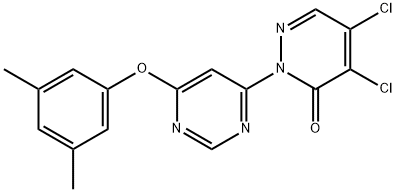 4,5-dichloro-2-[6-(3,5-dimethylphenoxy)-4-pyrimidinyl]-3(2H)-pyridazinone Structure