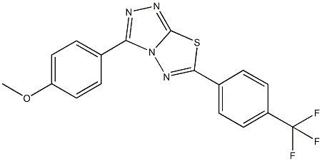 methyl 4-{6-[4-(trifluoromethyl)phenyl][1,2,4]triazolo[3,4-b][1,3,4]thiadiazol-3-yl}phenyl ether 化学構造式