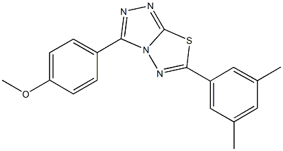 4-[6-(3,5-dimethylphenyl)[1,2,4]triazolo[3,4-b][1,3,4]thiadiazol-3-yl]phenyl methyl ether 化学構造式