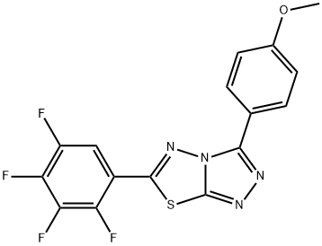 3-(4-methoxyphenyl)-6-(2,3,4,5-tetrafluorophenyl)[1,2,4]triazolo[3,4-b][1,3,4]thiadiazole Struktur