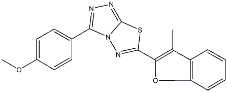 methyl 4-[6-(3-methyl-1-benzofuran-2-yl)[1,2,4]triazolo[3,4-b][1,3,4]thiadiazol-3-yl]phenyl ether,923551-36-4,结构式