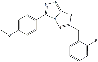 4-[6-(2-fluorobenzyl)[1,2,4]triazolo[3,4-b][1,3,4]thiadiazol-3-yl]phenyl methyl ether 化学構造式