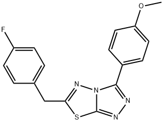 4-[6-(4-fluorobenzyl)[1,2,4]triazolo[3,4-b][1,3,4]thiadiazol-3-yl]phenyl methyl ether Struktur
