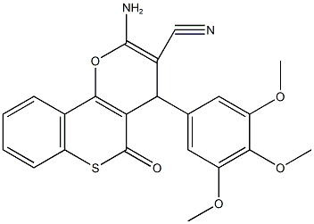 2-amino-5-oxo-4-(3,4,5-trimethoxyphenyl)-4H,5H-thiochromeno[4,3-b]pyran-3-carbonitrile Structure