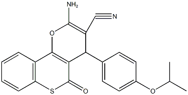 2-amino-4-(4-isopropoxyphenyl)-5-oxo-4H,5H-thiochromeno[4,3-b]pyran-3-carbonitrile Structure