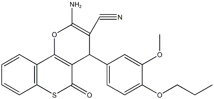 923551-67-1 2-amino-4-(3-methoxy-4-propoxyphenyl)-5-oxo-4H,5H-thiochromeno[4,3-b]pyran-3-carbonitrile