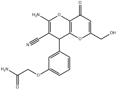 2-{3-[2-amino-3-cyano-6-(hydroxymethyl)-8-oxo-4,8-dihydropyrano[3,2-b]pyran-4-yl]phenoxy}acetamide|