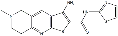3-amino-6-methyl-N-(1,3-thiazol-2-yl)-5,6,7,8-tetrahydrothieno[2,3-b][1,6]naphthyridine-2-carboxamide,923551-85-3,结构式