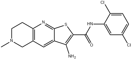 3-amino-N-(2,5-dichlorophenyl)-6-methyl-5,6,7,8-tetrahydrothieno[2,3-b][1,6]naphthyridine-2-carboxamide,923551-91-1,结构式