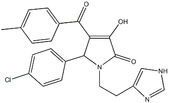 5-(4-chlorophenyl)-3-hydroxy-1-[2-(1H-imidazol-4-yl)ethyl]-4-(4-methylbenzoyl)-1,5-dihydro-2H-pyrrol-2-one Structure