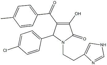 5-(4-chlorophenyl)-3-hydroxy-1-[2-(1H-imidazol-4-yl)ethyl]-4-(4-methylbenzoyl)-1,5-dihydro-2H-pyrrol-2-one,923552-01-6,结构式