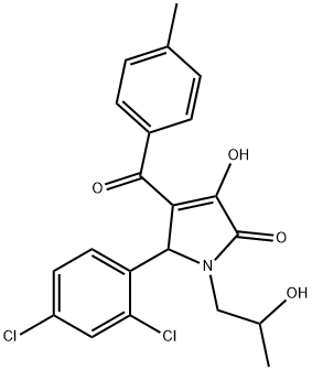 5-(2,4-dichlorophenyl)-3-hydroxy-1-(2-hydroxypropyl)-4-(4-methylbenzoyl)-1,5-dihydro-2H-pyrrol-2-one Structure