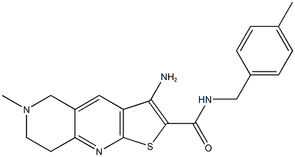 3-amino-6-methyl-N-(4-methylbenzyl)-5,6,7,8-tetrahydrothieno[2,3-b][1,6]naphthyridine-2-carboxamide,923552-12-9,结构式