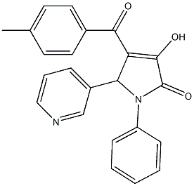 3-hydroxy-4-(4-methylbenzoyl)-1-phenyl-5-(3-pyridinyl)-1,5-dihydro-2H-pyrrol-2-one Structure