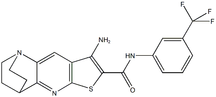 8-amino-N-[3-(trifluoromethyl)phenyl]-1,2,3,4-tetrahydro-1,4-ethanothieno[2,3-b][1,5]naphthyridine-7-carboxamide 结构式