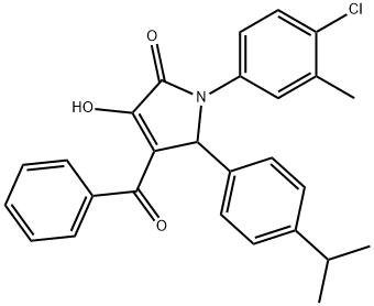 4-benzoyl-1-(4-chloro-3-methylphenyl)-3-hydroxy-5-(4-isopropylphenyl)-1,5-dihydro-2H-pyrrol-2-one 结构式