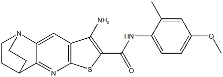5-amino-N-(4-methoxy-2-methylphenyl)-7-thia-1,9-diazatetracyclo[9.2.2.0~2,10~.0~4,8~]pentadeca-2(10),3,5,8-tetraene-6-carboxamide Struktur