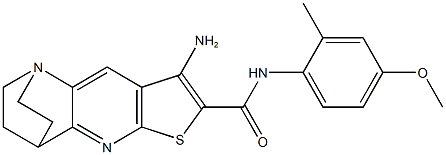 5-amino-N-(4-methoxy-2-methylphenyl)-7-thia-1,9-diazatetracyclo[9.2.2.0~2,10~.0~4,8~]pentadeca-2(10),3,5,8-tetraene-6-carboxamide Structure