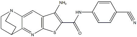 5-amino-N-(4-cyanophenyl)-7-thia-1,9-diazatetracyclo[9.2.2.0~2,10~.0~4,8~]pentadeca-2(10),3,5,8-tetraene-6-carboxamide,923552-55-0,结构式
