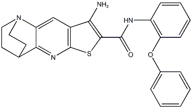 5-amino-N-(2-phenoxyphenyl)-7-thia-1,9-diazatetracyclo[9.2.2.0~2,10~.0~4,8~]pentadeca-2(10),3,5,8-tetraene-6-carboxamide,923552-66-3,结构式