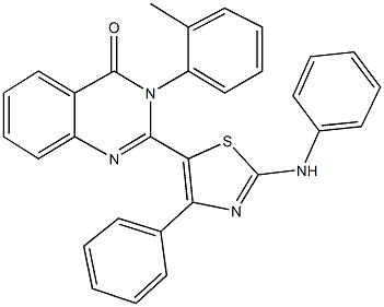 2-(2-anilino-4-phenyl-1,3-thiazol-5-yl)-3-(2-methylphenyl)-4(3H)-quinazolinone Structure