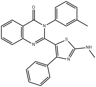 2-[2-(methylamino)-4-phenyl-1,3-thiazol-5-yl]-3-(3-methylphenyl)-4(3H)-quinazolinone Structure