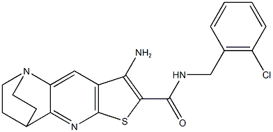 5-amino-N-(2-chlorobenzyl)-7-thia-1,9-diazatetracyclo[9.2.2.0~2,10~.0~4,8~]pentadeca-2(10),3,5,8-tetraene-6-carboxamide Structure