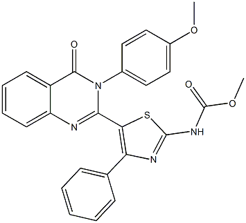 methyl 5-[3-(4-methoxyphenyl)-4-oxo-3,4-dihydro-2-quinazolinyl]-4-phenyl-1,3-thiazol-2-ylcarbamate,923552-84-5,结构式