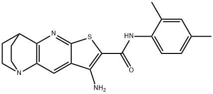 5-amino-N-(2,4-dimethylphenyl)-7-thia-1,9-diazatetracyclo[9.2.2.0~2,10~.0~4,8~]pentadeca-2(10),3,5,8-tetraene-6-carboxamide 结构式