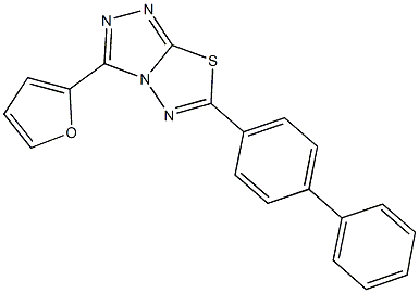 6-[1,1'-biphenyl]-4-yl-3-(2-furyl)[1,2,4]triazolo[3,4-b][1,3,4]thiadiazole 化学構造式