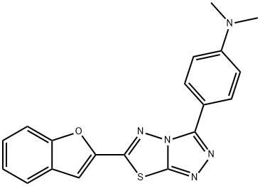 4-[6-(1-benzofuran-2-yl)[1,2,4]triazolo[3,4-b][1,3,4]thiadiazol-3-yl]-N,N-dimethylaniline Structure