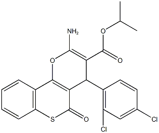 isopropyl 2-amino-4-(2,4-dichlorophenyl)-5-oxo-4H,5H-thiochromeno[4,3-b]pyran-3-carboxylate,923553-19-9,结构式