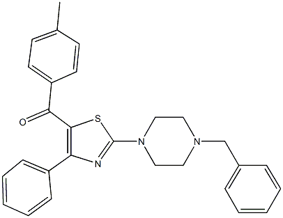 [2-(4-benzyl-1-piperazinyl)-4-phenyl-1,3-thiazol-5-yl](4-methylphenyl)methanone 结构式